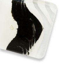Glass pendant square black and white LENORE P1712