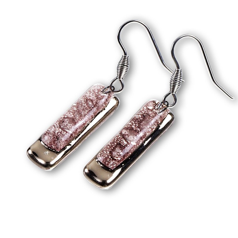 Glass earrings PLATINUM brown TERRA NP0202
