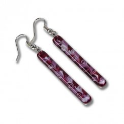 Burgundy glass earrings CHIARA N1203