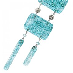 Glass necklace turquoise ladder NH0101