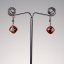 Red glass earrings SARAH N0901