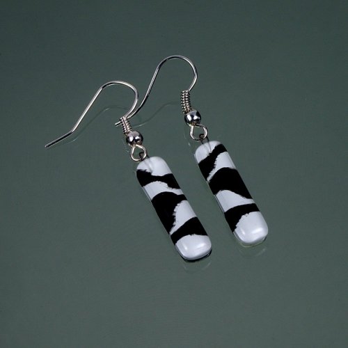 Black and white glass earrings LENORE N1711