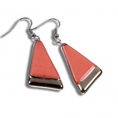 Pink PLATINUM glass earrings NP1601