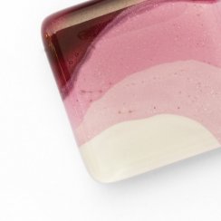 Glass pendant square pink HELENE P1116