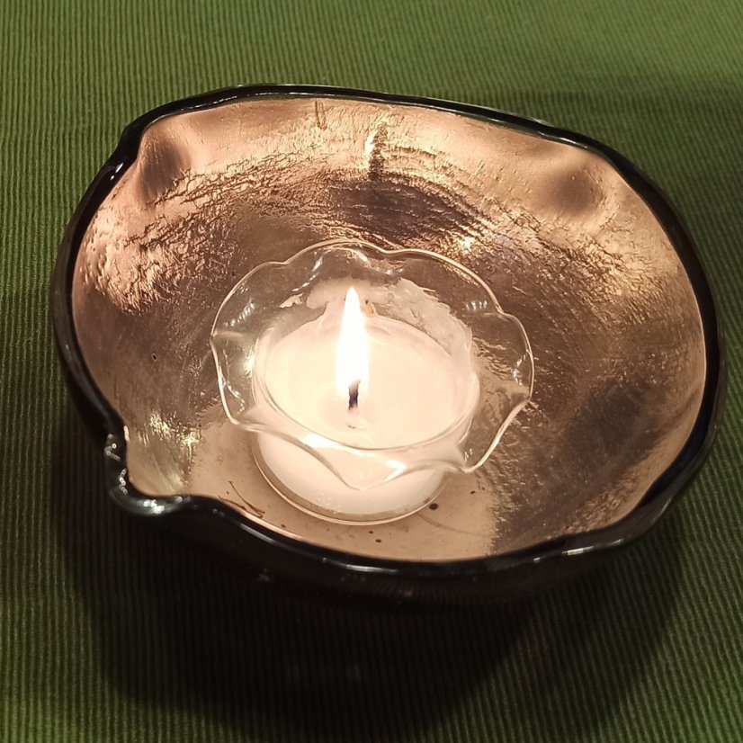 Luxury glass candlestick - silver