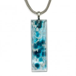 Broušený skleněný šperk modrobílý BLANKYT PRV0824