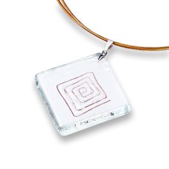 Rhombic glass pendant made of clear glass P0501