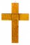 Sklenený kríž na stenu jantarový malý