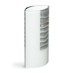 White glass vase LUXURY silver