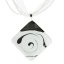 Glass pendant rhombus, white LINDA P0704