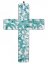 Sklenený kríž na stenu tyrkysový - polkruhy