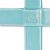 Glass christening cross pale blue - with spiral