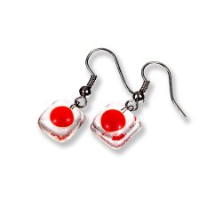 Clear glass earrings DOTS SLEV_N_016