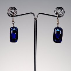 Dark blue glass earrings PARIS N0301