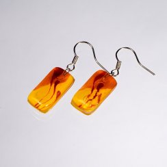 Glass earrings yellow JULIET N1307