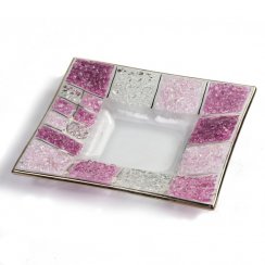 Pink glass bowl CORAL KARO