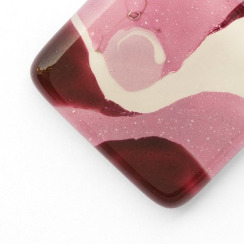 Štvorcový sklenený prívesok ružový HELENE P1117
