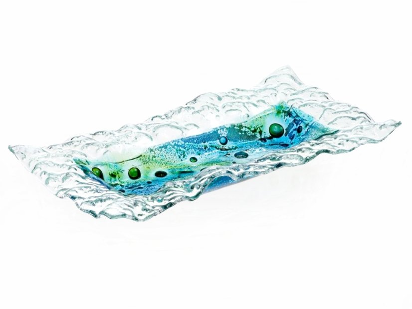 Glass bowl MADEIRA with lace – rectangle