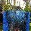 Sklenená váza CELEBRA modrá nízka 02