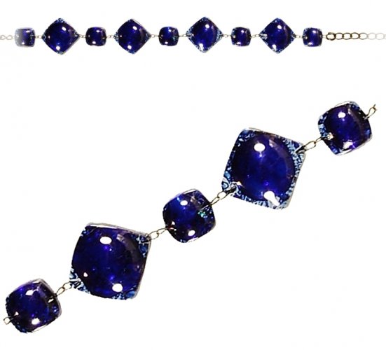 Dark blue glass bracelet PARIS 0301