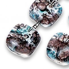 Glass earrings turquoise-brown MEMPHIS N0402