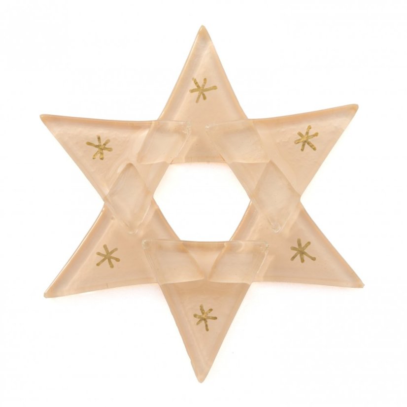 Christmas glass star pastel light beige
