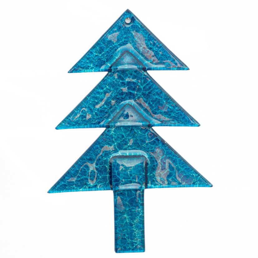 Christmas glass ornament tree blue