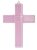 Glass christening cross pale pink
