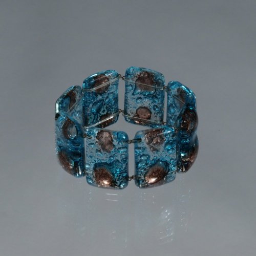 Glass turquoise brown bracelet MEMPHIS 0403