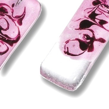 Szklane kolczyki różowe HELENE N1102
