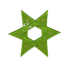 Bożonarodzeniowa szklana ozdobna gwiazda w kolorze zielonym