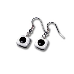 Clear glass earrings DOTS N059
