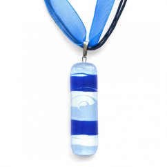 Glass rectangular blue pendant ANNA P1003