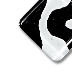 Rhombic glass pendant black and white LENORE P1701