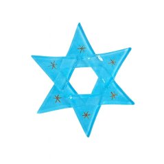 Bożonarodzeniowa szklana ozdobna gwiazda w pastelowym niebieskim