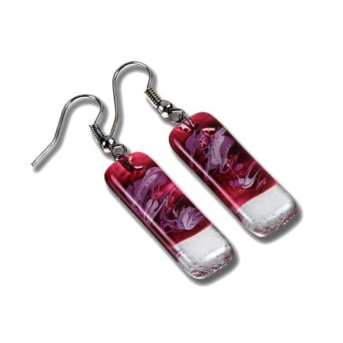 Burgundy glass earrings CHIARA N1201