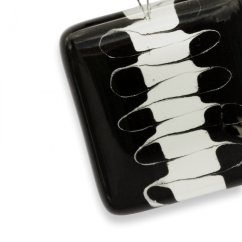 Glass pendant square black and white LENORE P1709