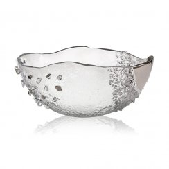 Smaller clear glass bowl PERLA SILVER