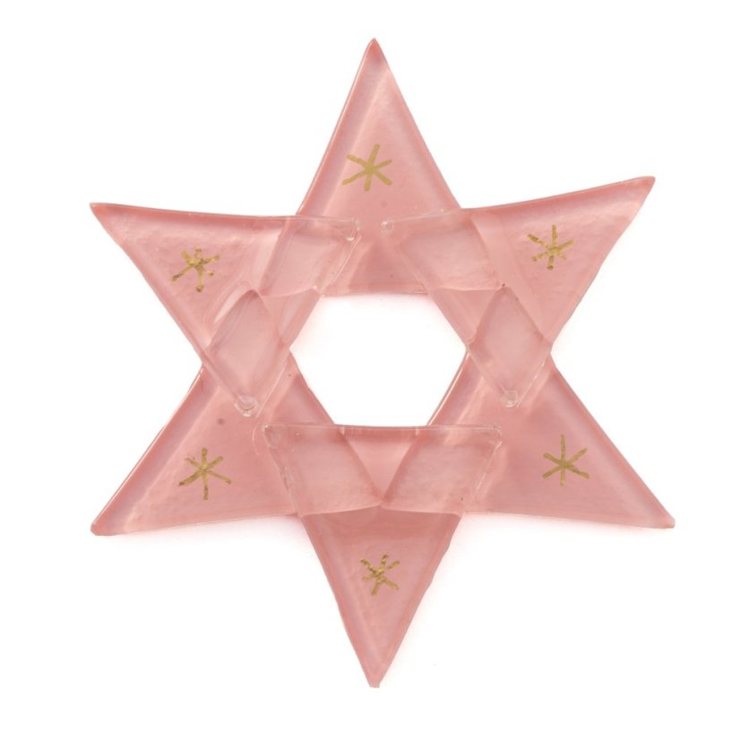 Christmas glass star pastel red