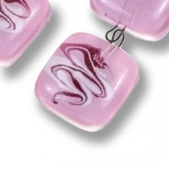 Pink glass earrings HELENE N1104