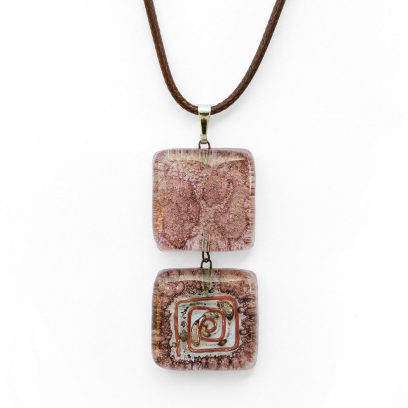 Glass double pendant brown TERRA PD0204