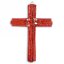 Small ruby layered glass wall cross