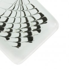 Szklany wisiorek w kształcie rombu biały LINDA P0706