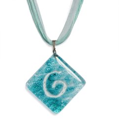 Turquoise glass pendant P0110