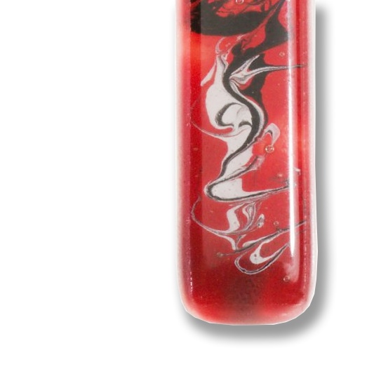 Skleněný přívěsek obdélníkový červený SARAH P0906