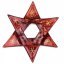 Vianočná sklenená ozdoba hviezda červená antik 01 - hviezdičky
