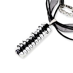 Rectangular glass pendant black and white LENORE P1705