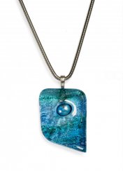 Brúsený sklenený šperk modrý BLANKYT PRV0820