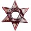 Bożonarodzeniowa szklana ozdobna gwiazda w kolorze rubinowym 01 - gwiazdki