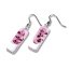 Pink glass earrings HELENE N1102